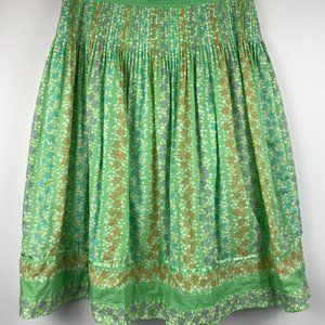 Harold's Flowy Boho Skirt - Green with multicolor abstract florals - Sz 4